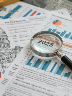 Detailed financial documents and tax forms for 2025, emphasizing corporate tax regulations and deduction strategies.