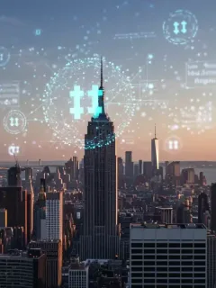 Quantum computing affecting US businesses, showing digital efficiency boosts and future financial growth.