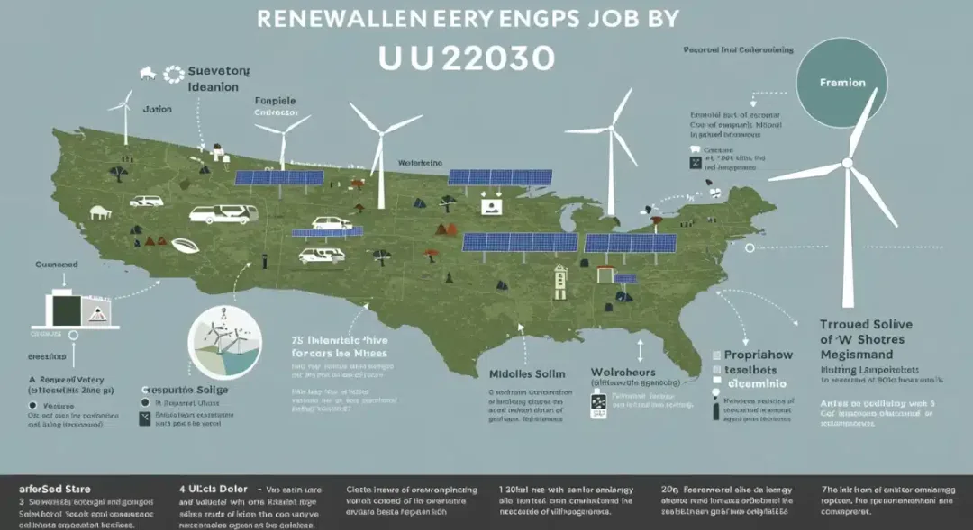 Projected growth of renewable energy jobs in the US by 2030