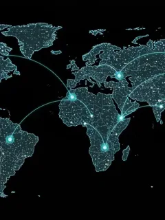 Global AI geopolitical landscape mapping key tech hubs and strategic competition.