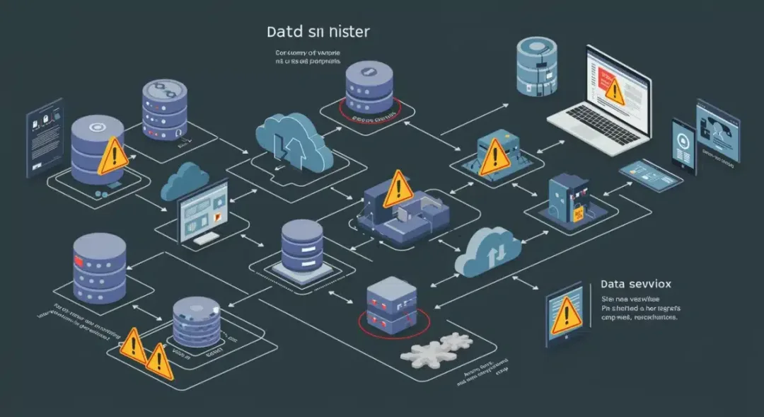 Infographic showing data flow, highlighting compliance risks and vulnerabilities in digital platforms for tech firms.