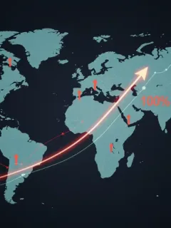 Global trade routes originating from the US, symbolizing export growth potential in 2025.
