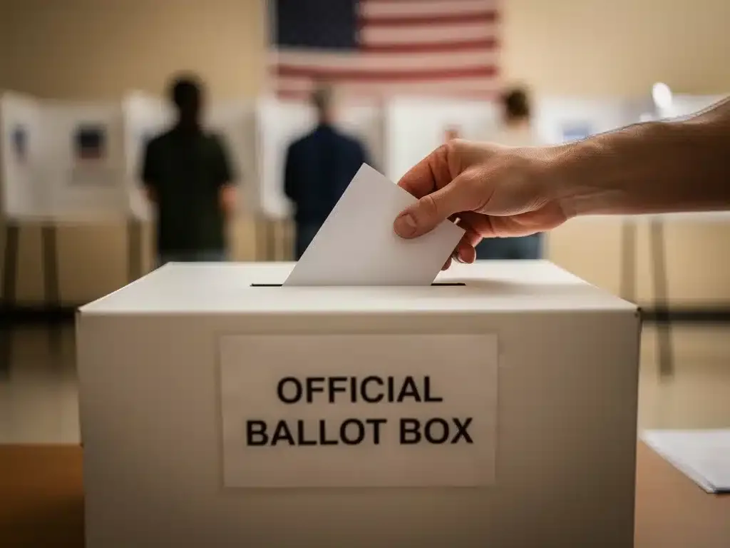 Voter casting ballot in 2026 Midterm Elections