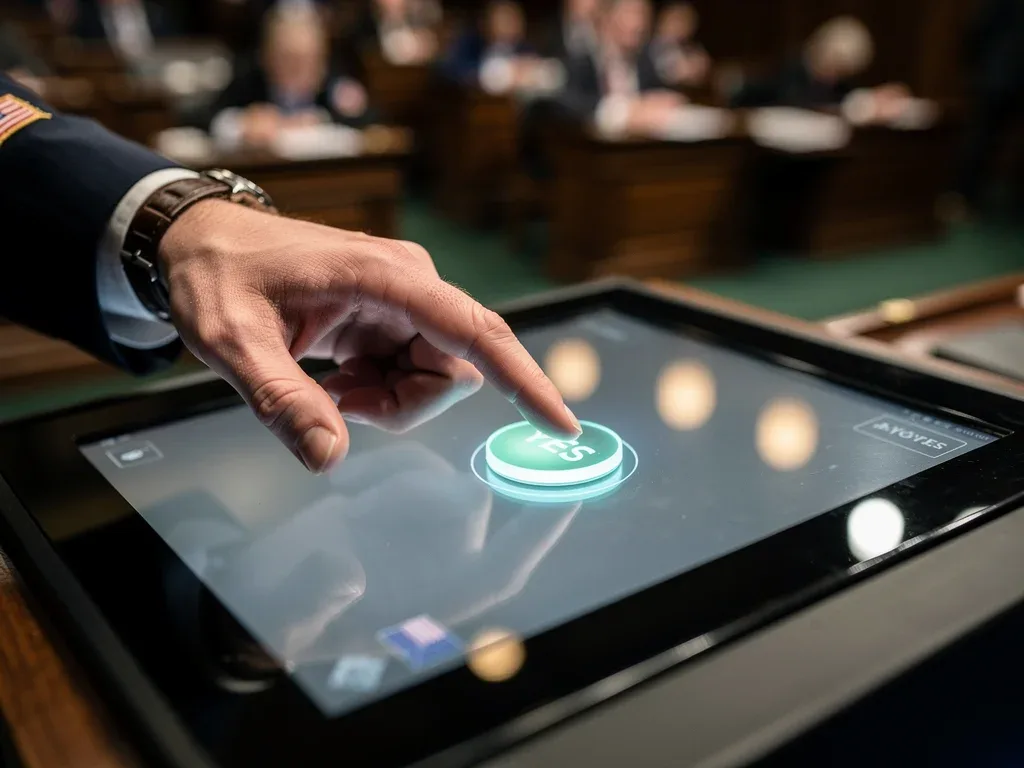 Senator casting a vote on crucial border security legislation