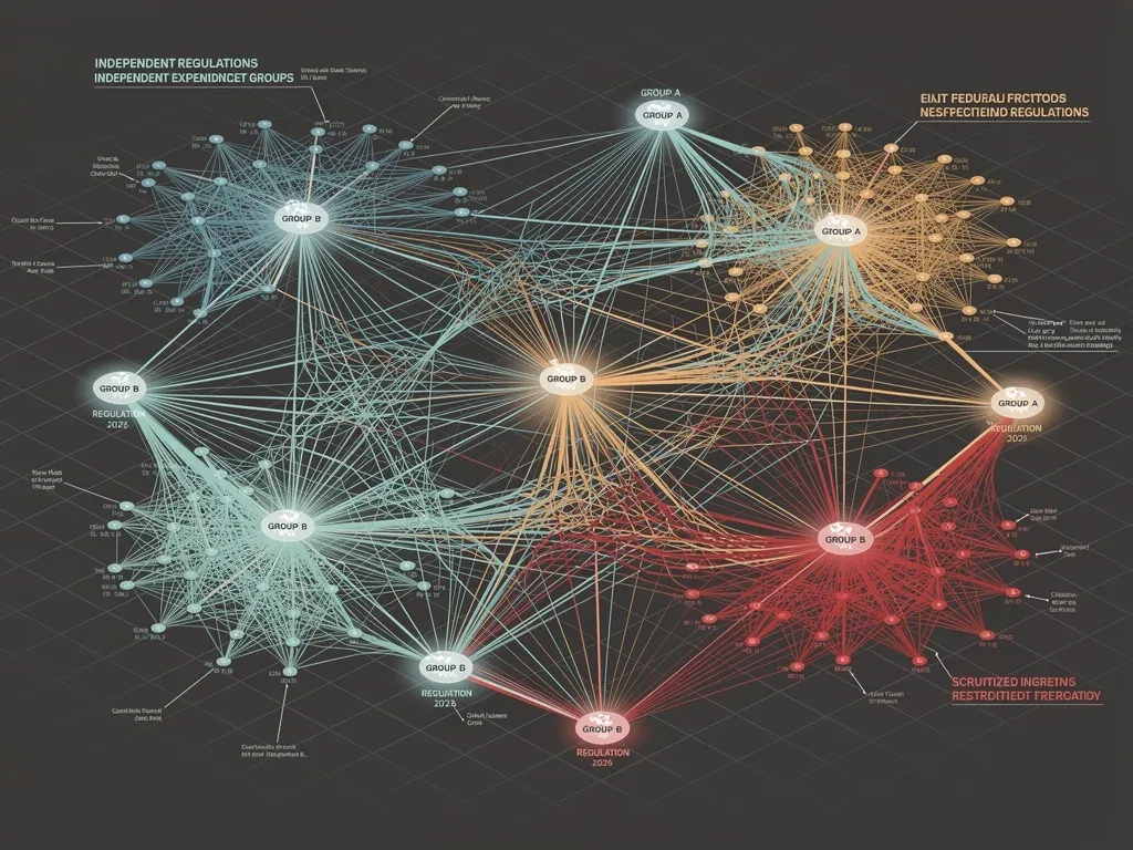 Interconnected financial network of independent expenditure groups