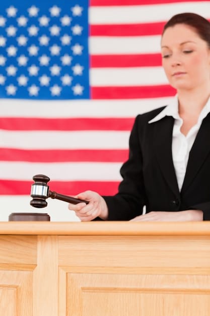 A gavel resting on a stack of legal documents related to immigration law in a courtroom setting, highlighting the legal challenges and decisions influencing immigration policies.