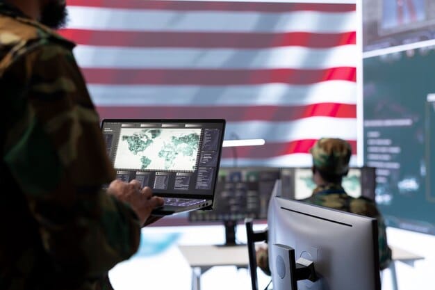High-tech surveillance equipment being used by border patrol agents to monitor activity along the US-Mexico border, highlighting the technological aspects of border security and enforcement.