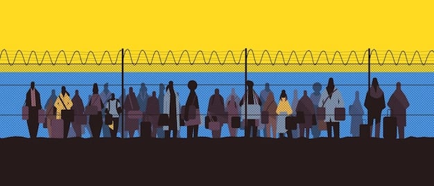 A split image comparing long lines at a polling station in a predominantly minority neighborhood on one side, and a modern, well-staffed polling station in a wealthier area on the other. This visually represents the disparities in voting access that the New Voting Rights Act seeks to address.