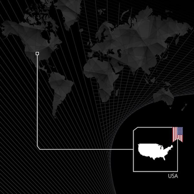 A detailed map of the world highlighting areas where the US has significant diplomatic and military presence, showcasing its global influence and strategic interests.