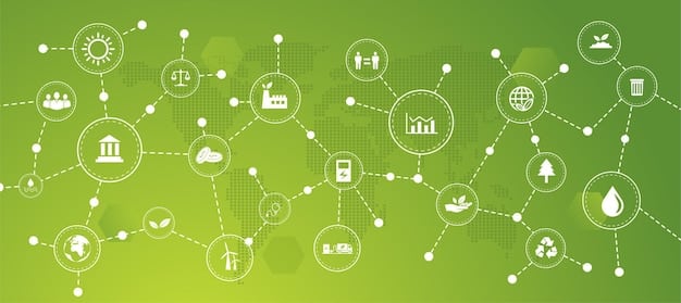 A graphic showing interconnected nodes representing critical infrastructure sectors (energy, finance, healthcare, etc.) with lines of data flowing between them, highlighting the interconnectedness and vulnerability of these sectors to cyberattacks.