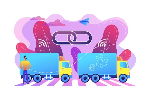 A graphic illustration showcasing the shift from a traditional, linear supply chain to a more circular and resilient model. The illustration should highlight key elements such as diversified sourcing, regional hubs, and real-time monitoring systems.