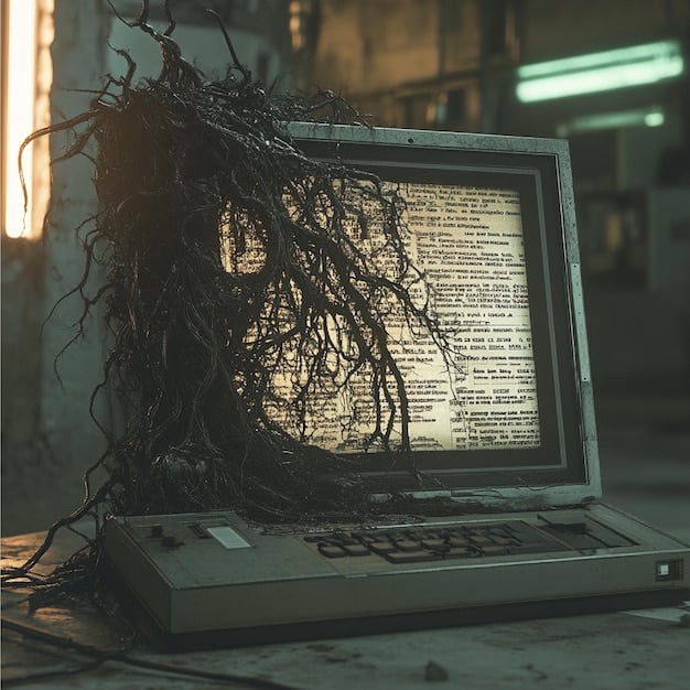 A split-screen image showing a classical computer struggling to solve a complex encryption problem on one side, and a quantum computer effortlessly solving the same problem on the other. This visually highlights the quantum advantage in breaking encryption.