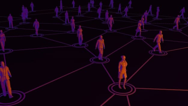 A silhouette of a diverse group of people under the faint outline of a surveillance camera grid, symbolizing the disproportionate impact of AI surveillance on marginalized communities.