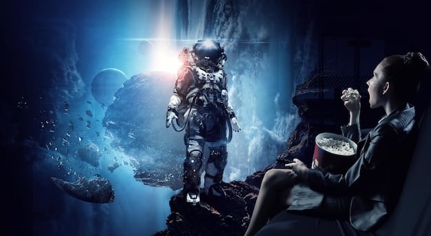 Astronauts training in a simulated lunar environment, showcasing advanced space suits and equipment, with engineers monitoring their progress in the background.