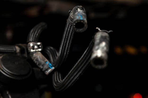 A close-up shot of a robotic arm precisely welding metal parts in a US automotive factory, demonstrating the accuracy and efficiency of automated manufacturing processes. Sparks are flying from the welding point, highlighting the intensity of the robotic operation.