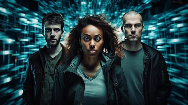 A conceptual image depicting a group of diverse cybersecurity professionals working together in a secure operations center, monitoring network traffic and responding to cyber threats. The image should convey a sense of collaboration and expertise.