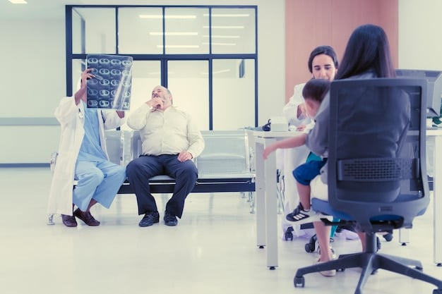 A doctor discussing immunotherapy treatment options with a patient in a modern US hospital setting, emphasizing personalized care.