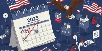 Calendar with 2025 Midterm Elections marked, showing a preparation checklist.