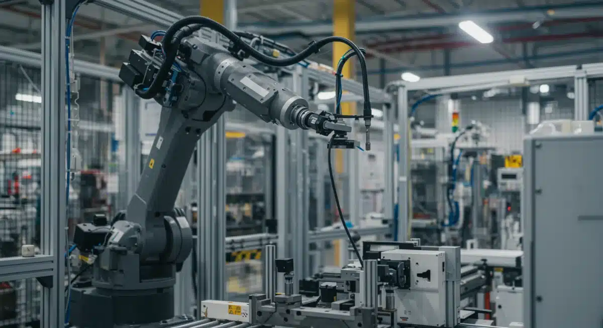 AI-powered robotic arm enhancing manufacturing efficiency