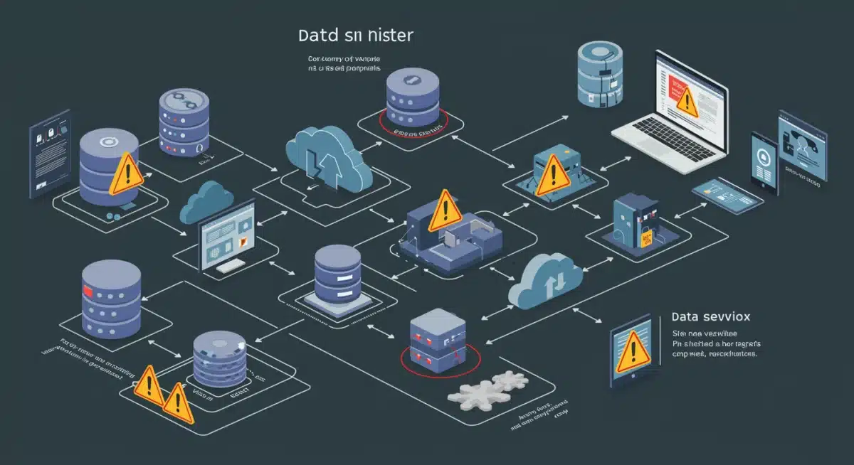 Infographic showing data flow, highlighting compliance risks and vulnerabilities in digital platforms for tech firms.