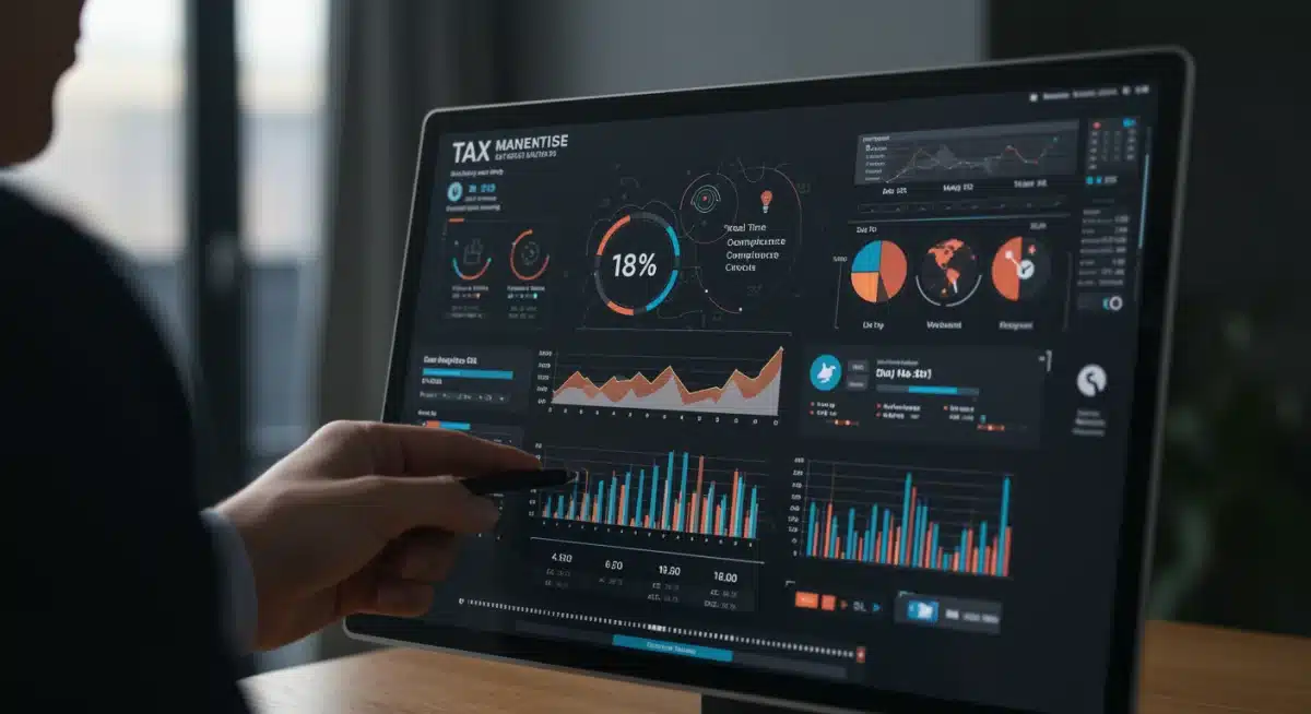 Advanced tax software dashboard demonstrating real-time corporate tax data and compliance tools.