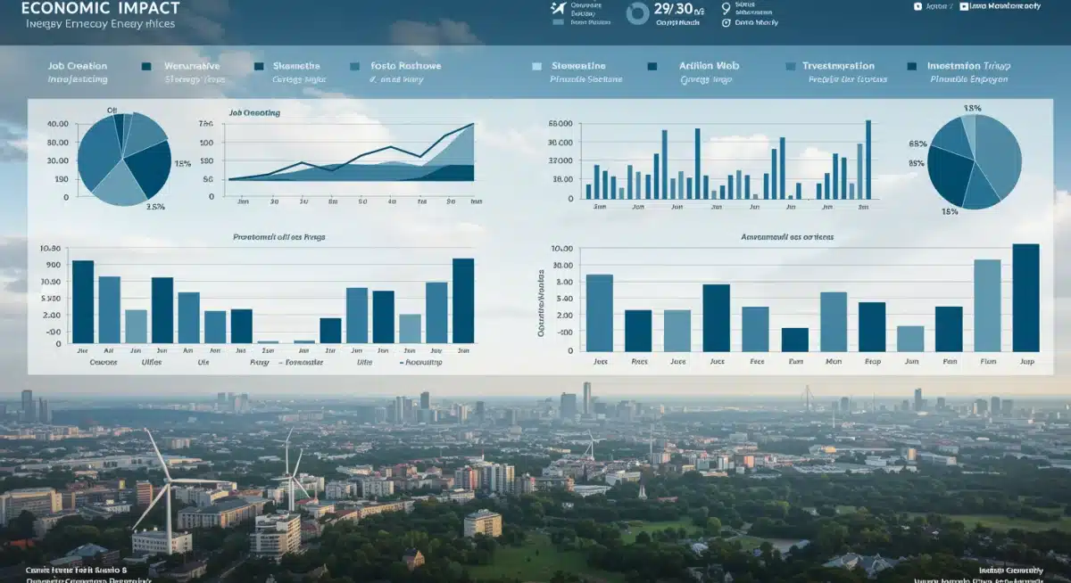 Infographic detailing economic impacts of various energy policies on jobs and GDP.