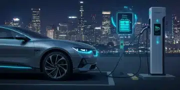 Futuristic electric vehicle charging, symbolizing advanced range technology.