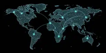 Global AI geopolitical landscape mapping key tech hubs and strategic competition.