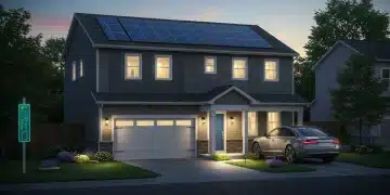 Modern US home with solar panels and smart tech for energy efficiency