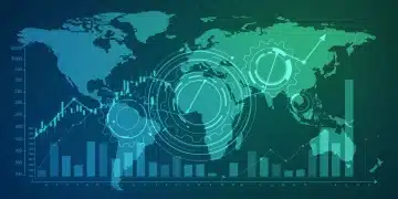 Illustration of optimized global supply chain reducing business operating costs.