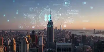 Quantum computing affecting US businesses, showing digital efficiency boosts and future financial growth.