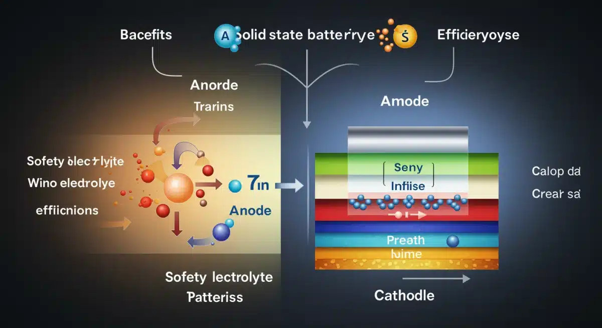 Diagram illustrating the internal structure of a solid-state battery.