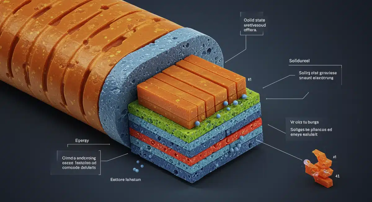 Detailed diagram of a solid-state battery cell for advanced EVs.