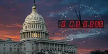 US Politics 90-Day Countdown: Key Events Before 2025 Ends US Capitol with a 90-day countdown clock, symbolizing critical political period.