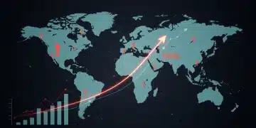Global trade routes originating from the US, symbolizing export growth potential in 2025.