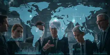 Investors analyzing global geopolitical and financial data for 2026