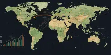 Global economic stability map with emerging market debt impact