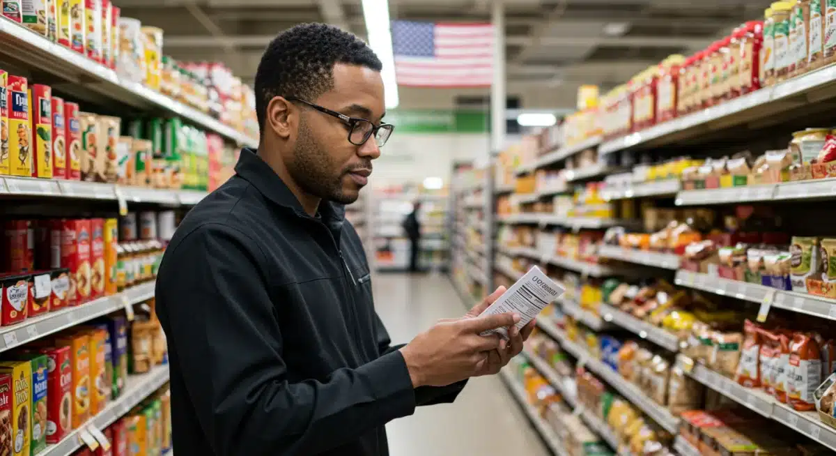 U.S. consumer checking product origin and labels in a diverse market