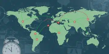 Global supply chain resilience map with disrupted and stable routes for 2026