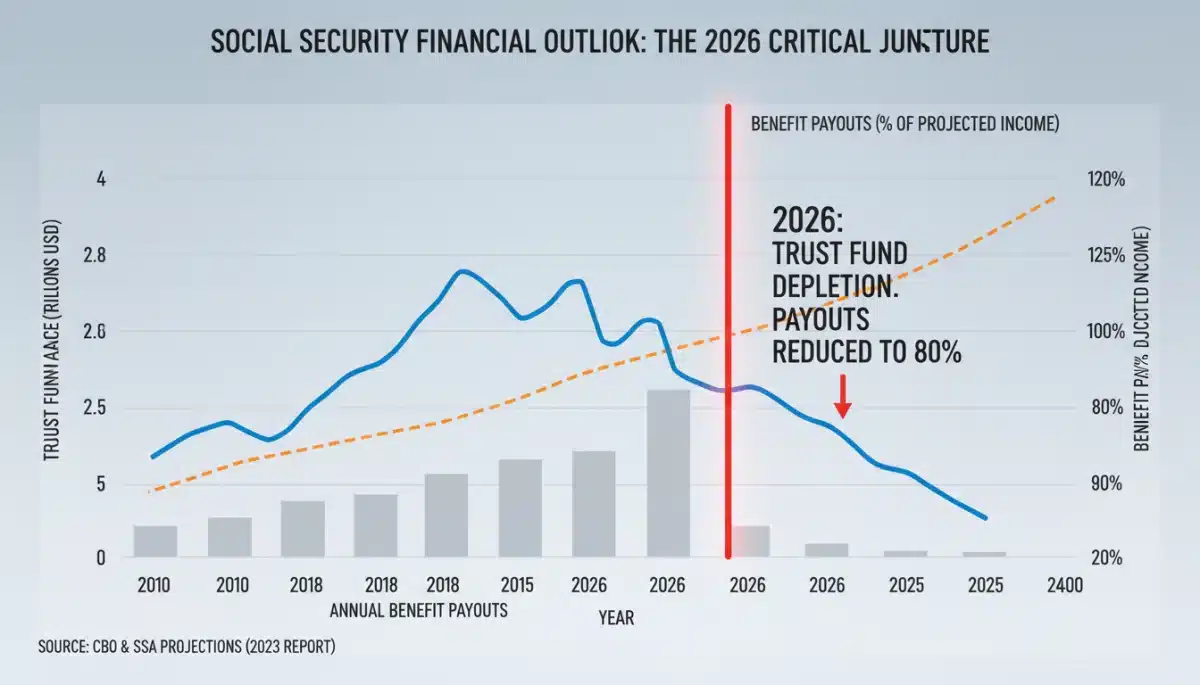 Projected Social Security financial trends and trust fund status