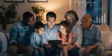 American family discussing healthcare legislation impact