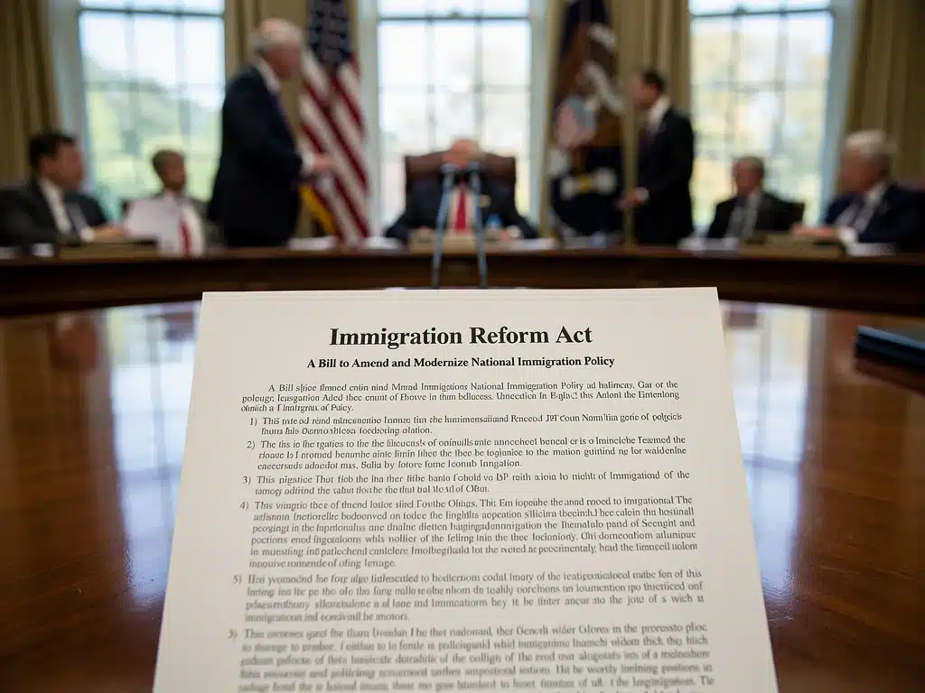 Legislative document detailing proposed immigration reform changes under review by policymakers.